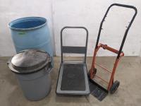 Rain Barrel, Garbage Can, Dolly Cart and Small Folding Cart 