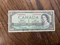 1954 Canadian One Dollar Bill