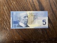 2002 Canadian Five Dollar Bill