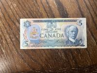 1979 Canadian Five Dollar Bill