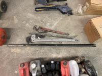 (2) Pipe Wrenches w/ Miscellaneous Tools