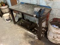 55 Inch X 32 Inch Work Table w/ Vise