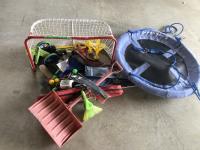 Swing, Small Hockey Net, Kids Items, Kids Skis and Boots