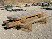 Custombuilt 116 Inch Cedar Log Picnic Table