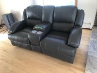 Leather Love Seat with Power Recline
