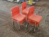 (6) Orange Plastic Chairs