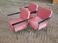 (3) Orange Soft Cushion Arm Chairs