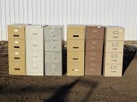 (6) 4 Drawer Filing Cabinets
