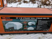 TMG Industrial 20 Ft x 30 Ft Straight Wall Shelter