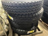(4) Grizzly 11R24.5 Grip Tires with Rims