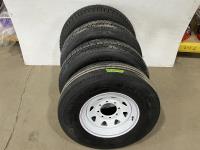 (4) Grizzly 235/80R16 Trailer Tires on 8 Bolt Rims