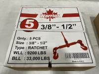 (5) 3/8 to 1/2 Inch Ratchet Load Binders