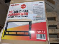 60 Inch Solid Oak Workbench & Under Bench Storage