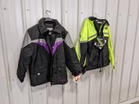 (1) Rain Jacket (M), (1) Yamaha Winter Jacket (S)