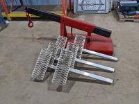 Pallet Fork Gib Pole & (3) Aluminum 2 Inch Receiver Hitch Steps
