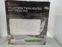 Velveteen Twin Heated Mattress Pad 