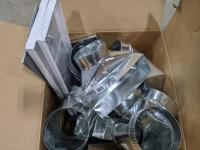 Box of Galvanized Heat Duct Pieces and Side Wall Grills
