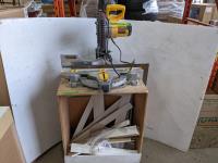 10 Inch Dewalt Compound Miter Saw On Stand with Wheels, Baseboard Cut Offsnds and Stanley Level 