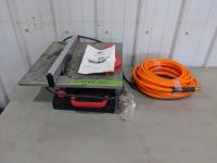 7 Inch Wet Tile Saw, 3/8 Inch Air Hose & Blue Tote