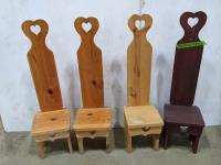 (4) Wooden Kids Chairs