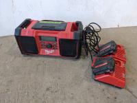 Milwaukee Job Site Radio with Batteries and Chargers 