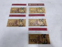 (5) 24K Gold Bank Notes