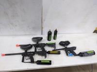 (2) Spyder and (1) JT Paintball Guns with (5) CO2 Cartridges 