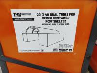 TMG Industrial DT2041CV 20 Ft X 40 Ft Dual Truss Container Roof Storage Shelter 