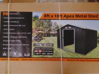 TMG Industrial MS0810 8 Ft X 10 Ft Galvanized Apex Roof Metal Shed