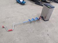 8 Inch Hand Ice Auger & 20L Stainless Garbage Can