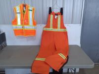 Tear Away Hi-Vis Vest & Cotton Bibs Size Large