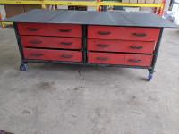 8 Ft L X 4 Ft W X 3 Ft H Welding/Fabricating Table On Wheels