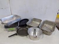 Metal Prep Bins, Bunt Pan, Enamel Roaster