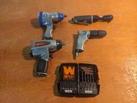 Assorted Air Tools & Drill Bit Set