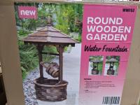 Wood Wishing Well Water Fountain