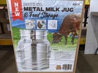 (4) Stainless Steel 20L Milk Jugs with Lids