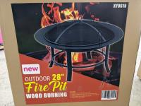 28 Inch Outdoor Wood Burning Fire Pit