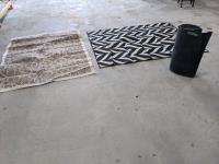 (2) Outdoor Rugs 83 Inch X 63 Inch, (1) Roll of Carpet Runner 26 Inch Wide