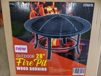Outdoor 28 Inch Wood Burning Fire Pit