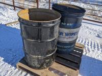(2) Empty Metal Barrels