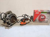 Porter Cable 7-1/4 Inch Circular Saw, B&D Sander and Skil Jig Saw