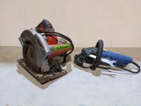 B&D 7-1/4 Inch Circular Saw and Blue Point 4.5 Inch Angle Grinder
