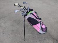 Incomplete Set of Golf Clubs and Bag