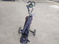 Incomplete Set of Golf Clubs, Bag and Cart
