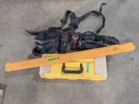 Husky Tool Belt, Empty Johnson Level Case and Empty Tool Box