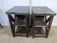 (2) Barn Wood Side Tables
