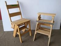(2) Wooden Chair/3-Step Stool