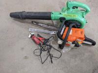 Stihl MS170 14" Chain Saw and Hitachi RB24EAP Blower