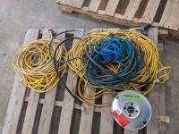Qty of Misc Extension Cords and Partial Roll of 14-2 Wire