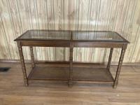 (3) Wooden Glass Top Tables 
